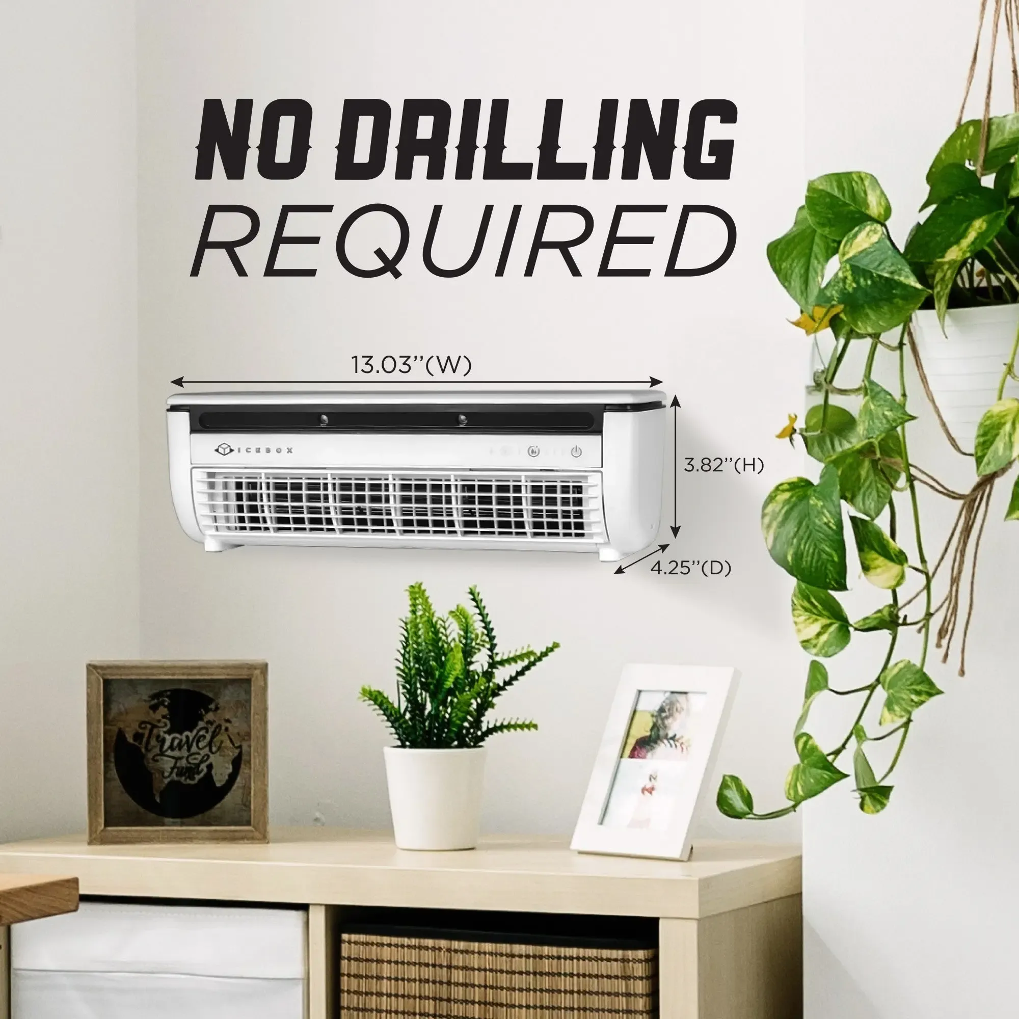 Cross-Border Kitchen Air Cooler Fan Superconducting Refrigeration Wall Mounted No-Drill Strong Wind Ice Mist Cooling Fan