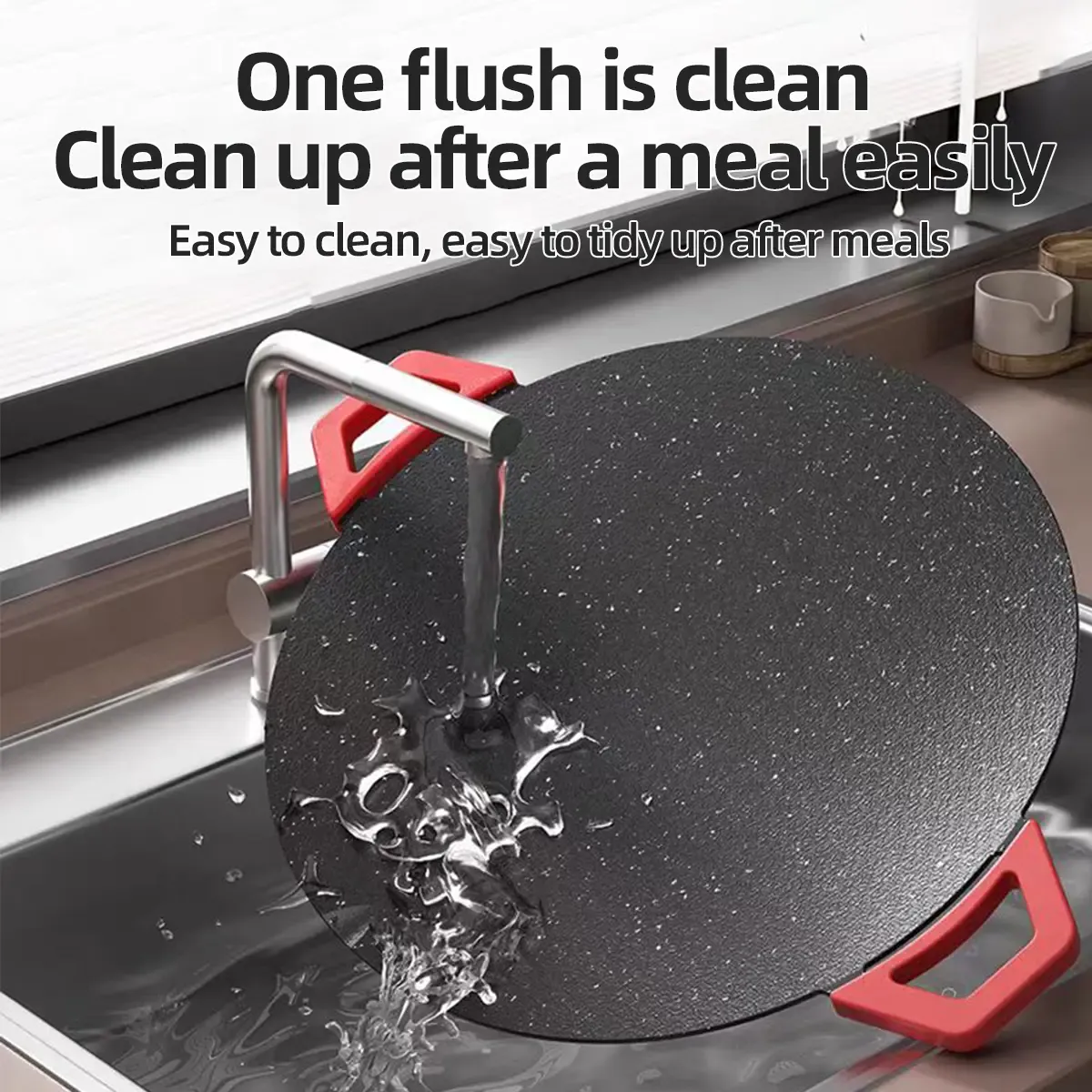 40cm Home Electric Grill Pan, Smokeless Non-Stick Korean BBQ Grill Plate, Multi-functional Electric Barbecue Roaster for Indoor Grilling Frying Meat