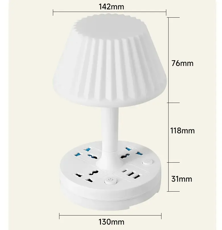 White EU UK Standard Power Strip with USB Universal Outlet Desktop Extension Socket For Export