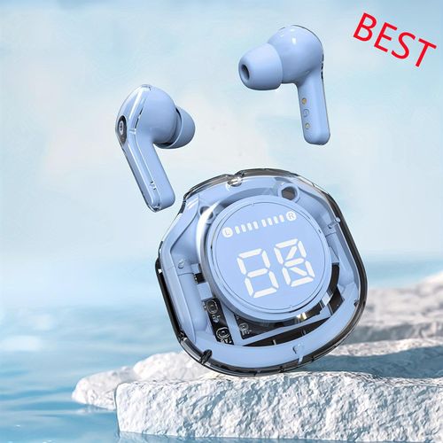 Air31 Transparent TWS Wireless Bluetooth Earbuds LED Digital Display In-Ear Stereo Sports Headphones