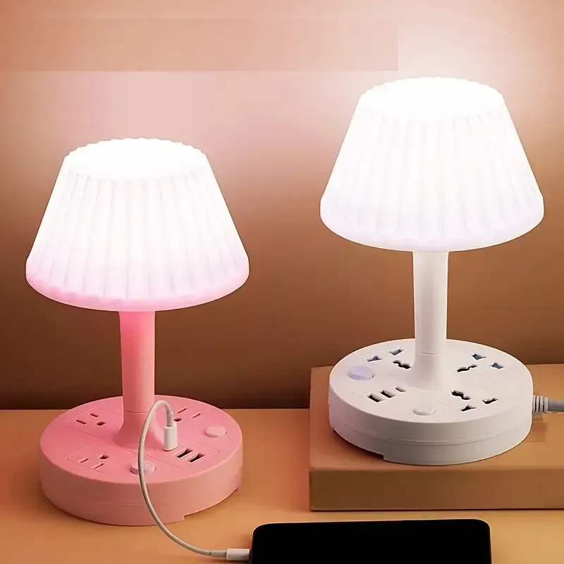 White EU UK Standard Power Strip with USB Universal Outlet Desktop Extension Socket For Export