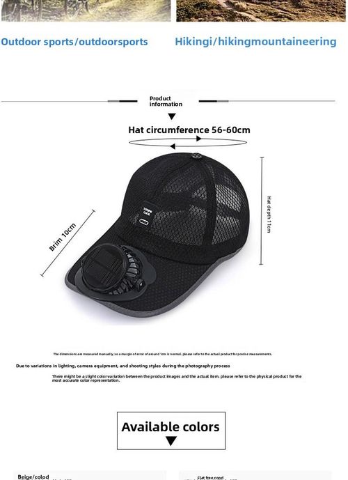 Solar Powered Fan Hat Summer Breathable Mesh Sunshade Baseball Cap Outdoor UV Protection for Men & Women