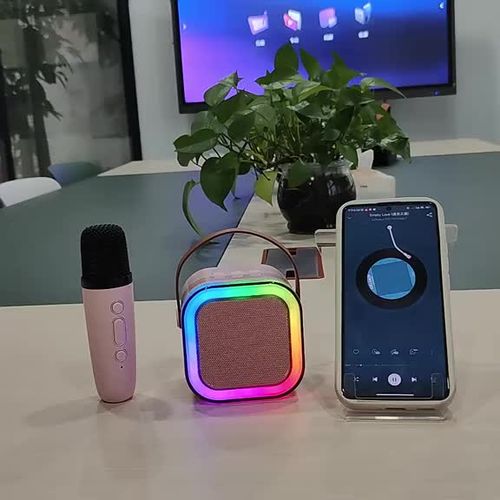 K12 Mini Portable Bluetooth Karaoke Speaker with Wireless Microphone All-in-One Bluetooth Speaker Mic Combo, 3401 Model Home KTV Singing Machine Support TF Card AUX Rechargeable Battery for Family Party Outdoor Travel