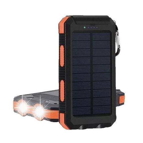 Outdoor Waterproof Solar Power Bank 10000mAh Large Capacity with Compass Portable Charger Wholesale Orange