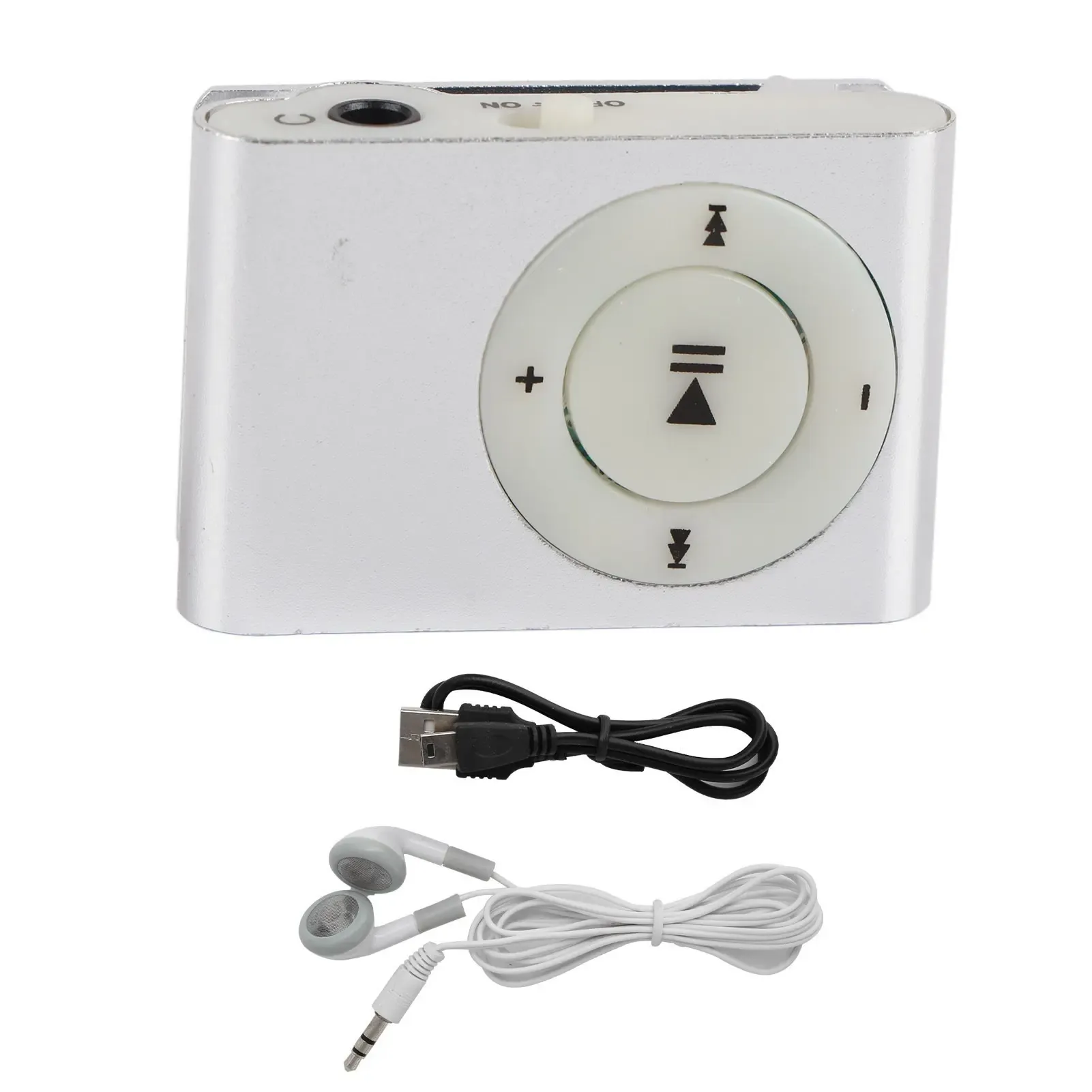 Silver Metal Clip MP3 Player Portable Music Player for Students Support Memory Card Custom Logo Sports Gift