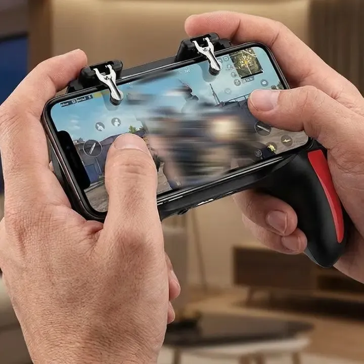 H10 Mobile Gaming Controller with Dual Cooling Fan, Six-Finger Linkage PUBG Game Trigger, Non-Stop Touch Sensitive Aim & Recoil Control Assistant, Hot-Selling Mobile Gamepad for Gamer
