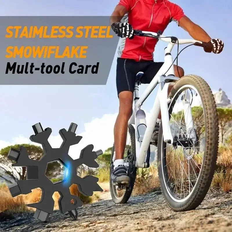 18 In 1 Multi Function Snowflake Wrench Tool Card Octagonal Hexagon Key Mini Universal Wrench Lightweight Portable