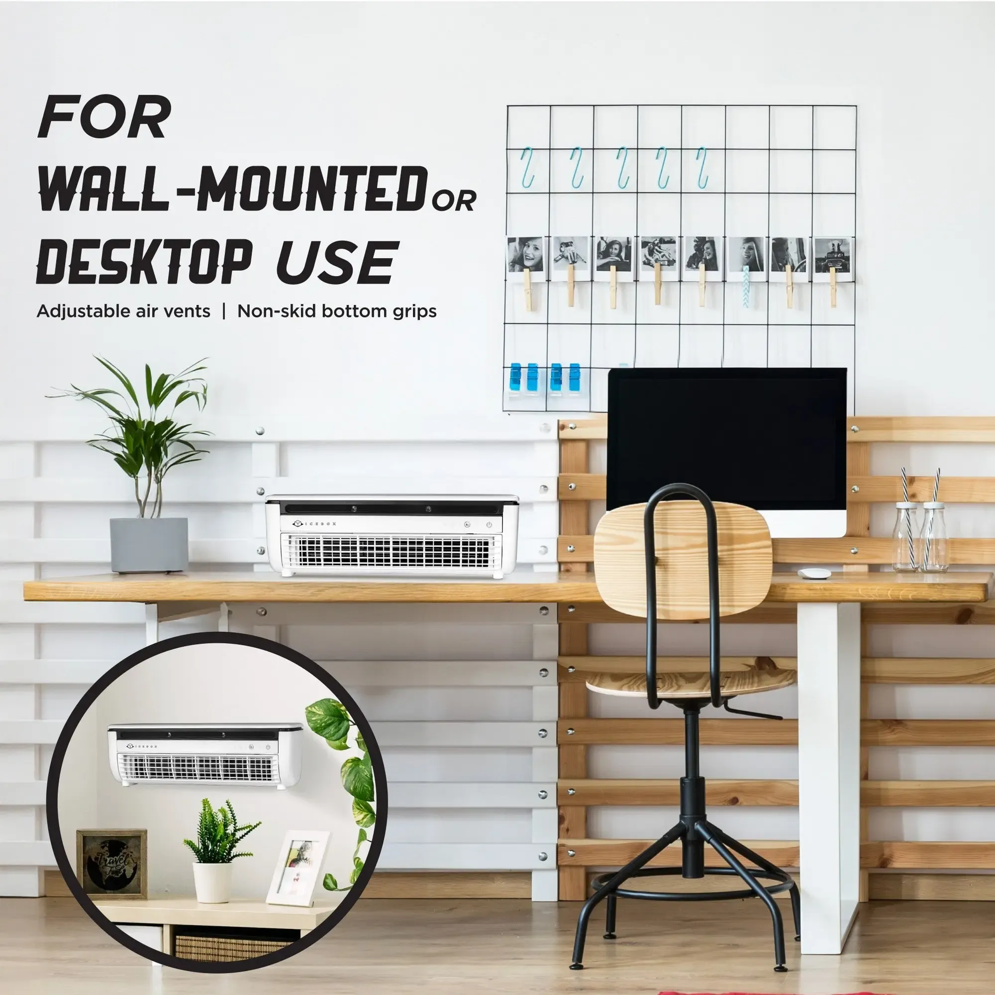 Cross-Border Kitchen Air Cooler Fan Superconducting Refrigeration Wall Mounted No-Drill Strong Wind Ice Mist Cooling Fan