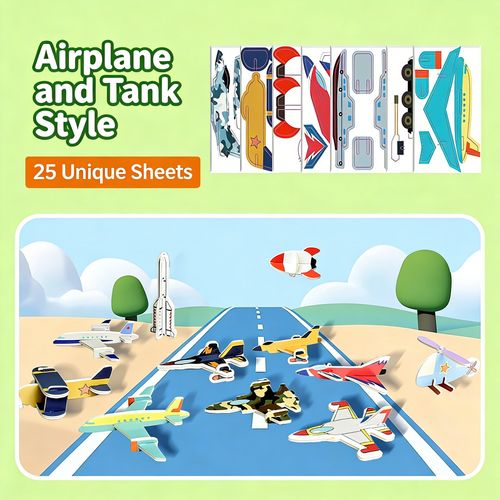 3D Stereo Jigsaw Puzzle Animals Insects Dinosaur Airplane DIY Assembly Kids Educational Toy