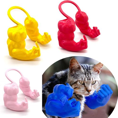 Gato 3D Engraçado Braços com músculos Nock