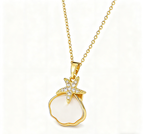 Gold Shell Elegance Pendant Necklace