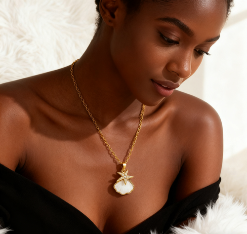 Gold Shell Elegance Pendant Necklace
