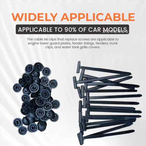Nylon High-Temperature Resistant Self-Locking L-Type Cable Ties for Car & Motorcycle Interior & Fender Fixing - 10 Pcs Per Pack