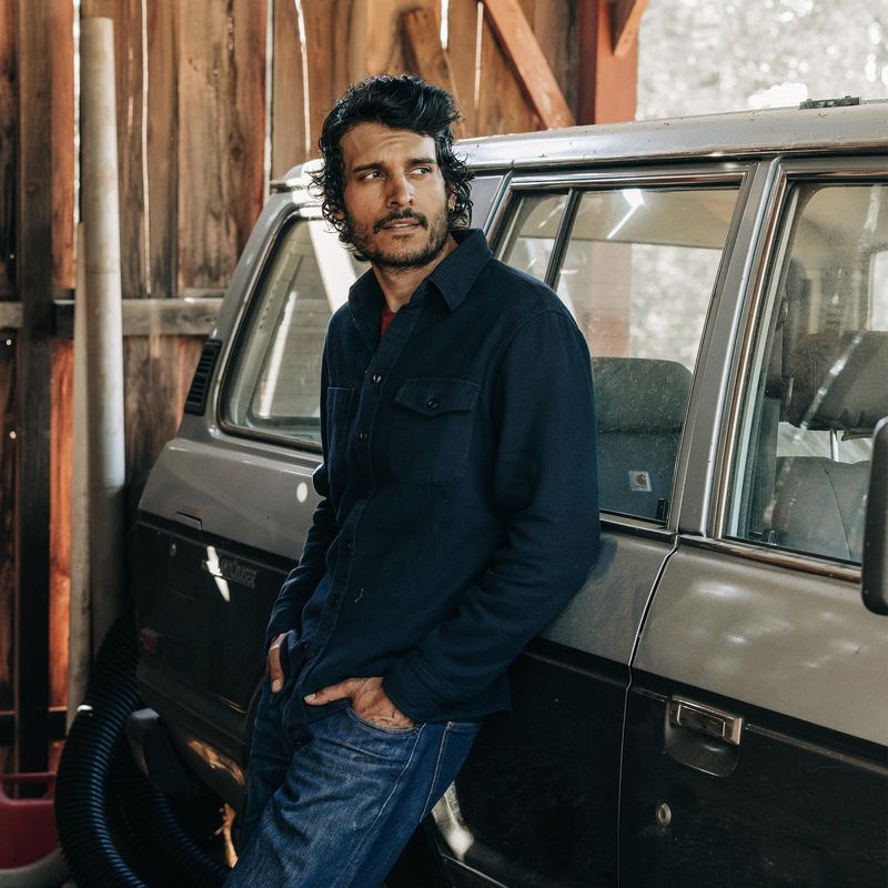 Wevvw Crater Shirt in Navy Twill