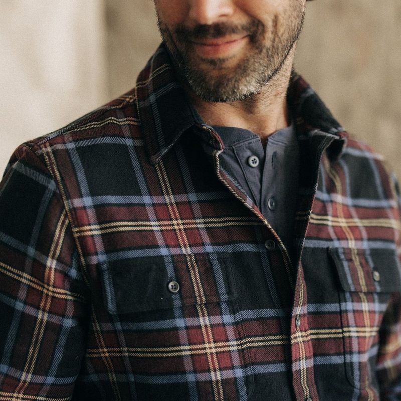 Wevvw Ledge Shirt in Dark Navy Plaid