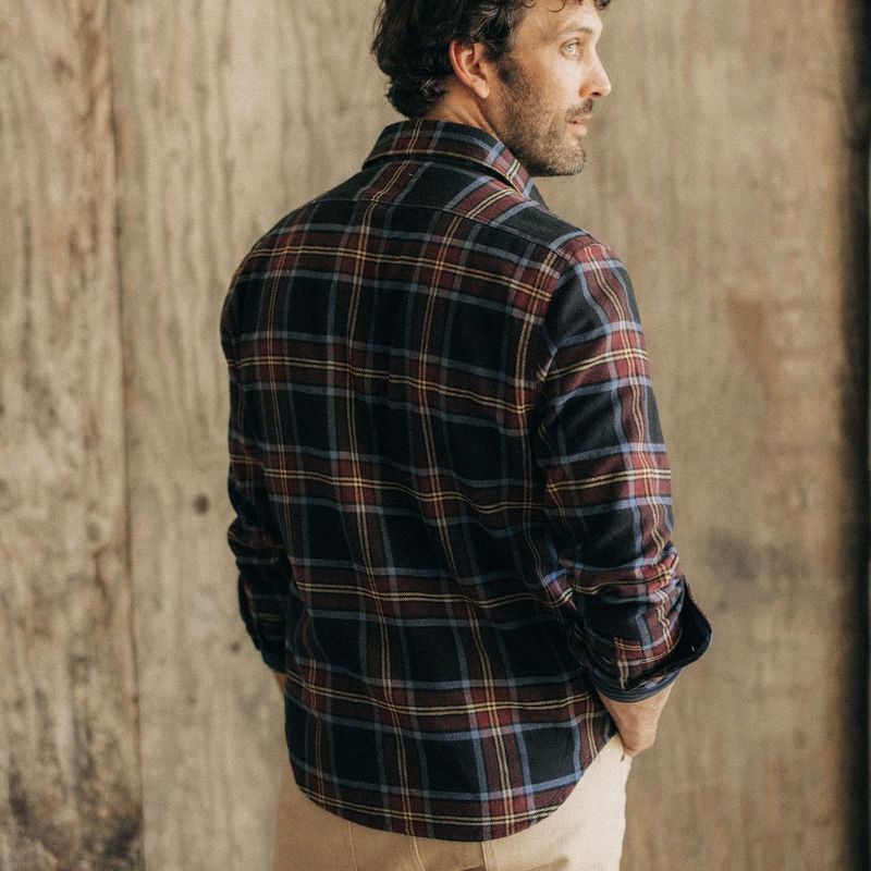 Wevvw Ledge Shirt in Dark Navy Plaid