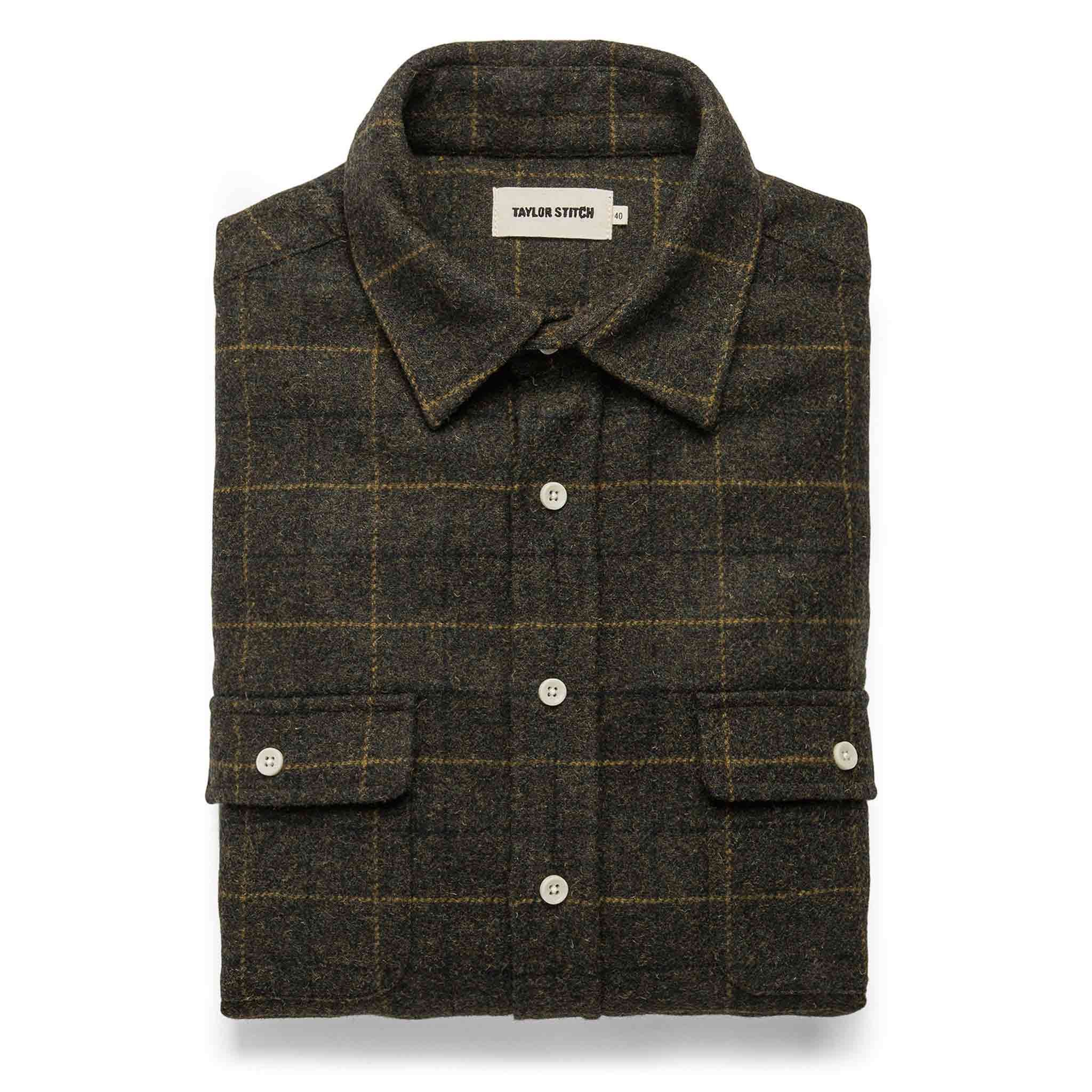 Wevvw Leeward Shirt in Olive Plaid