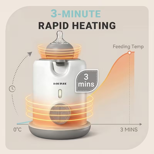 Bottle Warmer Essentials HAUTURE Bottle Warmer | Bottle Warmer - 3-Minute Fast Heating, Anti-Dry Burn & Auto Shut-Off | Steam Sterilizer