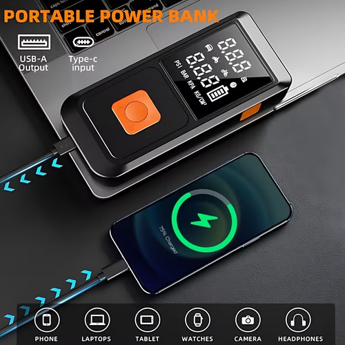 17-In-1 Portable Jump Starter With Air Compressor