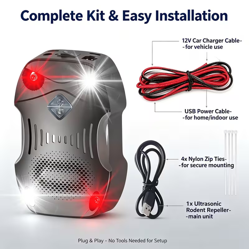Upgraded DC5 24V Soundwave Technology Rodent Repeller for Car Under Hood
