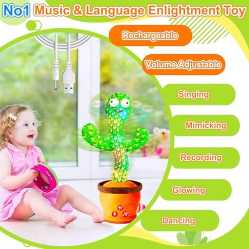 Rechargeable Dancing Talking Cactus Toy