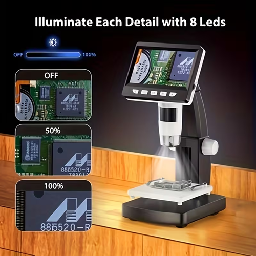 4.3-inch Digital Microscope, Ultra Clear Screen Microscope, 1000X Magnification