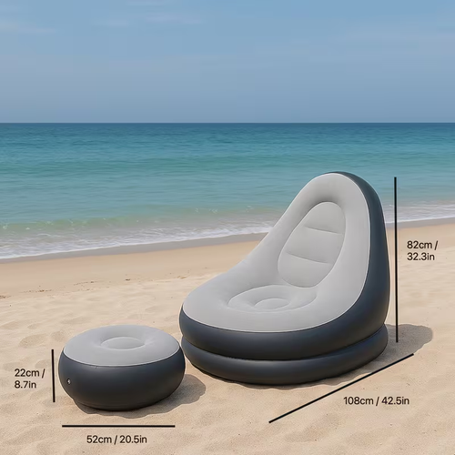 Inflatable Lounge Chair with Footrest Ottoman