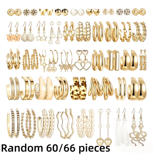 Elegant and Versatile C-shaped and Rhinestone Earrings
