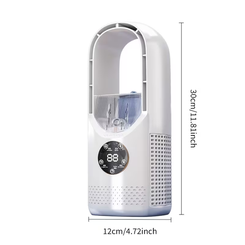 Portable Air Conditioning Fan, USB Tower Fan, Desktop Bladeless Fan - With Remote Control,