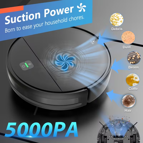 3-In-1 Intelligent Robot 5000Pa Vacuum Cleaner, Automatic Charging Fixed-Point Sweeper