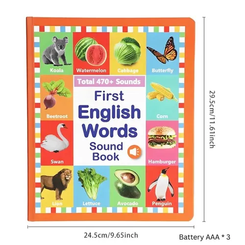 📕English Sound Book Interactive Talking Book Early Learning Educational Toy For Kids Baby Vocabulary Learning 0 To 8 Years