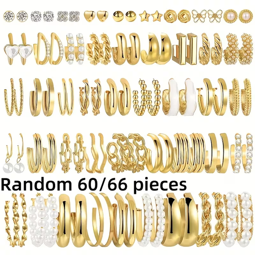 Elegant and Versatile C-shaped and Rhinestone Earrings