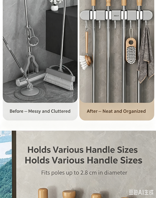 Wall-Mounted Mop Holder