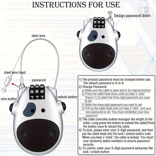 Cow-themed combination lock