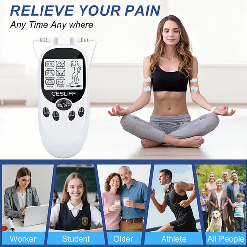 CESLIFF TENS EMS Dual-Channel Rechargeable Muscle Stimulator