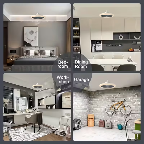 Ceiling Fan Light, with Light And Remote Control, Room Decor, Adjustable In All Directions, E26 Base Ceiling Fan Light, Fan Adjustable In 3 Levels, 3 Colors 3000-6500K DimmableIntelligent LED Light, with Timed Night Light Function