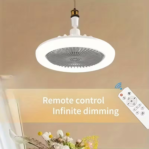Ceiling Fan Light, with Light And Remote Control, Room Decor, Adjustable In All Directions, E26 Base Ceiling Fan Light, Fan Adjustable In 3 Levels, 3 Colors 3000-6500K DimmableIntelligent LED Light, with Timed Night Light Function