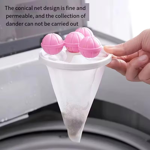 5pcs Laundry Lint Trap Bags, Lint Balls, Floating Hair Remover, Clothing Cleaning Filter Bag Cleaning Hair Removal Suction Hair Filter Bag, Clothing Cleaning Care Ball, Use Washing Machine Cleaning, Filtration