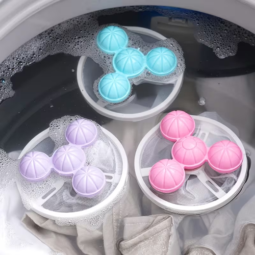 5pcs Laundry Lint Trap Bags, Lint Balls, Floating Hair Remover, Clothing Cleaning Filter Bag Cleaning Hair Removal Suction Hair Filter Bag, Clothing Cleaning Care Ball, Use Washing Machine Cleaning, Filtration