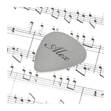 Palheta de Guitarra de Aço Inoxidável Personalizada - Plectro Metálico Personalizado para Melodias Únicas e Momentos Musicais que Merecem um Presente