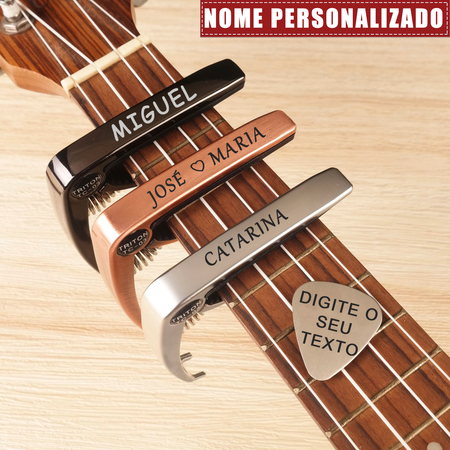 Capotraste de Guitarra de Metal Personalizado, Palheta de Guitarra, Mensagem Personalizada, Presente de Dia dos Namorados, Aniversário, Natal para Guitarristas, Presente para Músicos