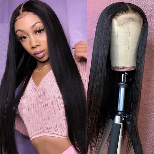 Trendy Center-Part Long Straight Hair Wig (Ladies Women's)