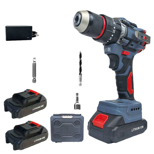 Brushless 21V reversible impact lithium battery drill with infinite control pistol-style electric drill
