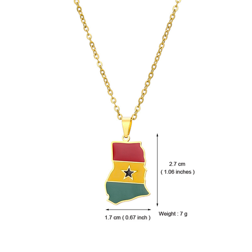 Gold Ghana Map Pendant
