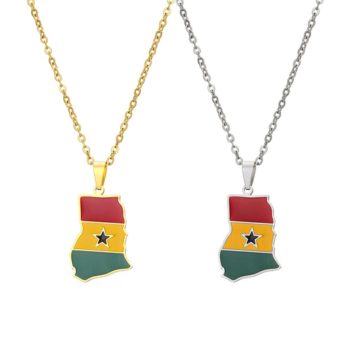 Gold Ghana Map Pendant