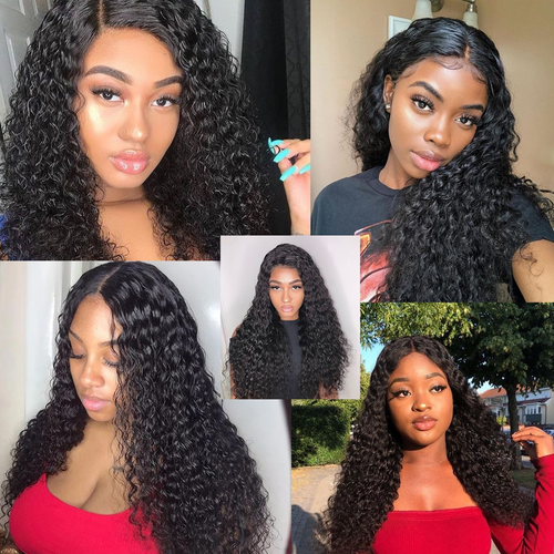 Short black curly wig