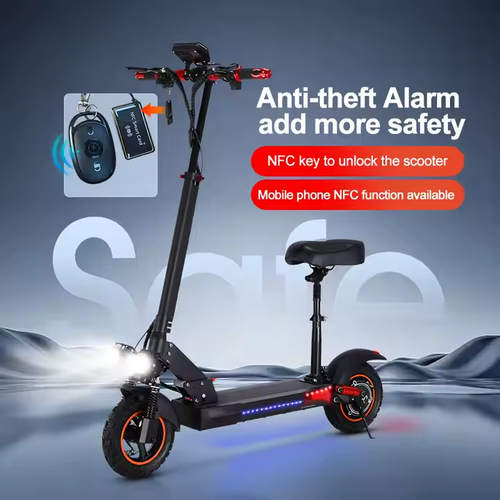Electric scooter with dual shock absorption