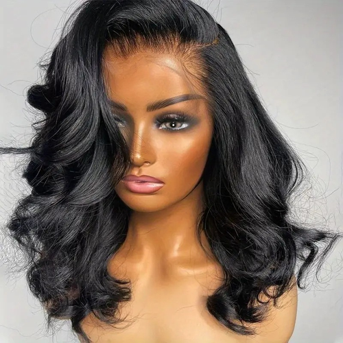 Stylish Black Side-Parted Short Curly Wig