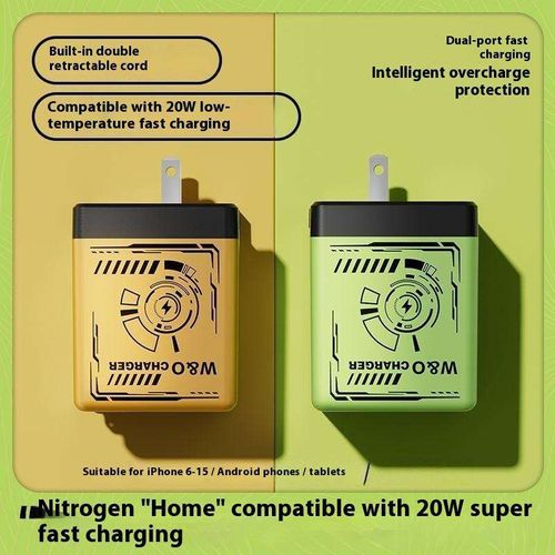 120W GaN fast charger with dual data cables