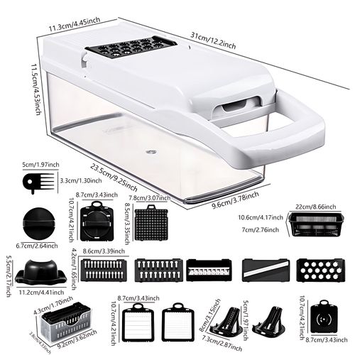 Manual Vegetable Slicer - 9-in-1 Safe Cutter for African Kitchens | No Knife Needed